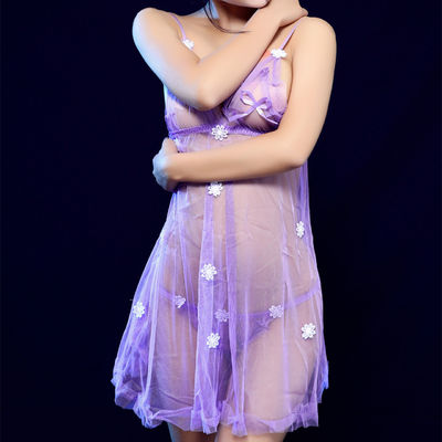Lingerie Seksi Wanita Sling Mesh Rok Pendek Transparan Godaan