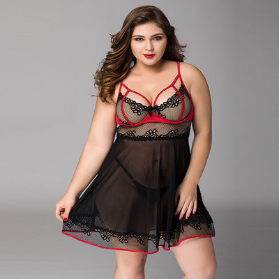 Floral Plus Babydoll Lingerie Kucing 3x Pakaian Intim Wanita Ukuran Besar