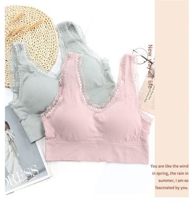 85D 75B 80A Nylon Bra Wanita Besar Mulus Celana Renda Katun Floral