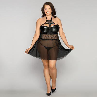 Sleeping Transparan Renda Baju Tidur Babydoll Chemise Piyama 70kg
