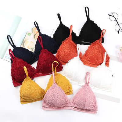 Pakaian Dalam Seksi Mulus Bra Panty Set V Nylon Spandex Nylon Padat