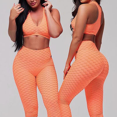 Ribbed Sportswear Gym Yoga Pakaian Seamless Workout Legging Untuk Wanita
