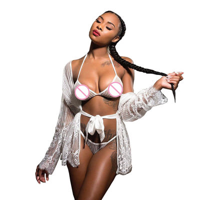 Transparan Wanita Teddy Panties Disesuaikan Lingerie Seksi Set Renda Jubah Wanita Dewasa Pakaian Seksi
