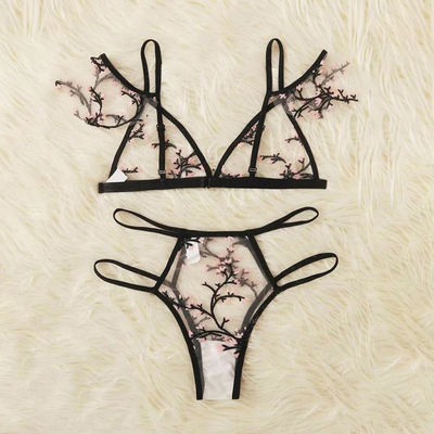 Bernapas Antibakteri Seksi Transparan Renda 82 Poliamida Bunga Renda Bralette