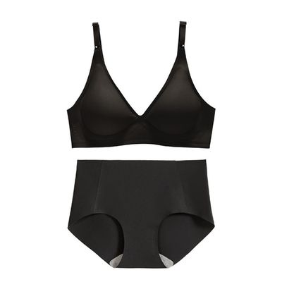 Woven Racerback Seamless V-Neck Bralette Ribbed 3/4 Cup Push Up Bra