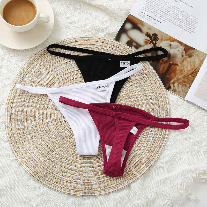 Celana Dalam Katun Seksi Bernapas 50kg 60kg Sexy T Pants Wanita Lady Thongs