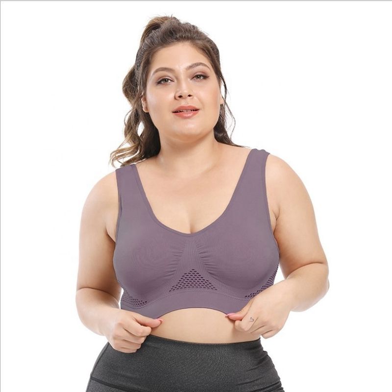 Olahraga Yoga Bra Wanita Besar 44C 44D 3XL 4XL Pakaian Dalam Renda Katun