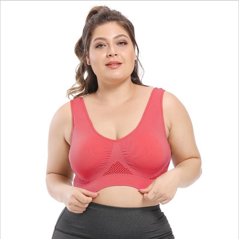 Olahraga Yoga Bra Wanita Besar 44C 44D 3XL 4XL Pakaian Dalam Renda Katun