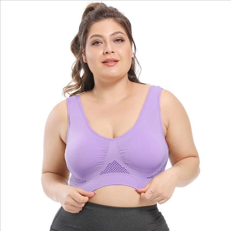 Olahraga Yoga Bra Wanita Besar 44C 44D 3XL 4XL Pakaian Dalam Renda Katun