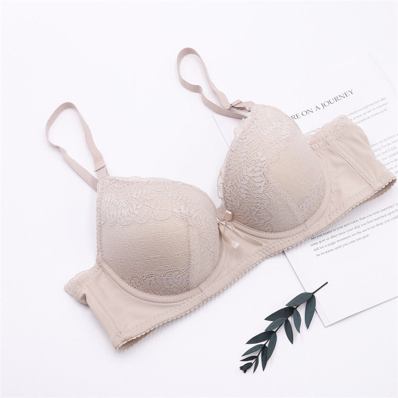 75B 75C Lace Push Up Bralette Bra 50kg 60kg Rajutan Wanita Anti-Bakteri