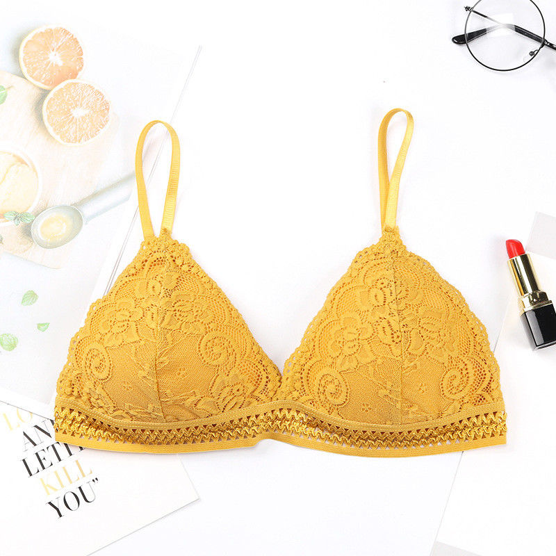Pakaian Dalam Seksi Mulus Bra Panty Set V Nylon Spandex Nylon Padat