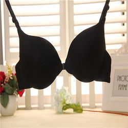 Nilon Katun 32a 38A Sexy Wanita Bra Polos Dicelup Depan Penutupan Bra Secangkir Penuh