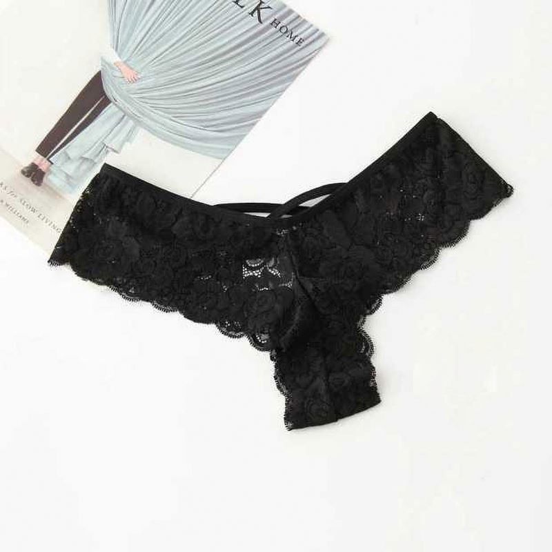 G-String 4XL 5XL Nilon Hitam Celana Renda Wanita Pakaian Dalam Celana Dalam