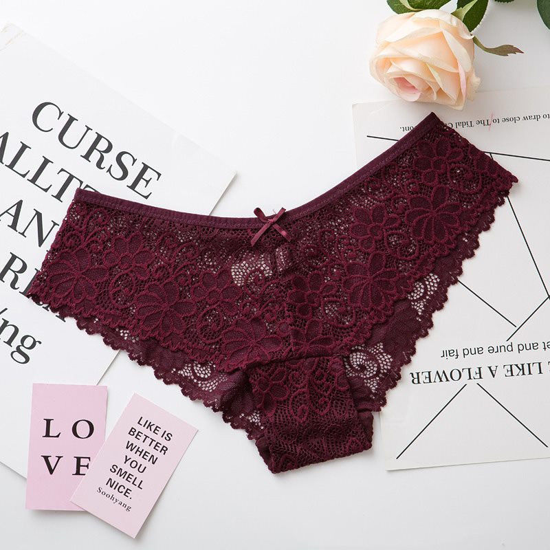XL Rami Nilon Pakaian Dalam One Piece Bra Panty Celana Bernapas Renda Hollow