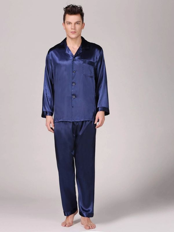 Setnotch Mens Sleepwear Sutra Hangat Musim Dingin Mens Piyama Pjs Lounge