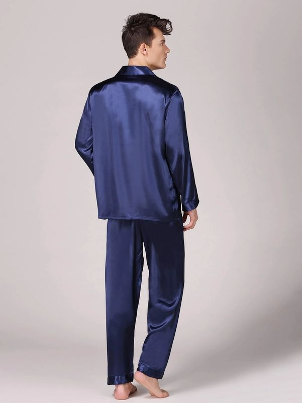 Setnotch Mens Sleepwear Sutra Hangat Musim Dingin Mens Piyama Pjs Lounge