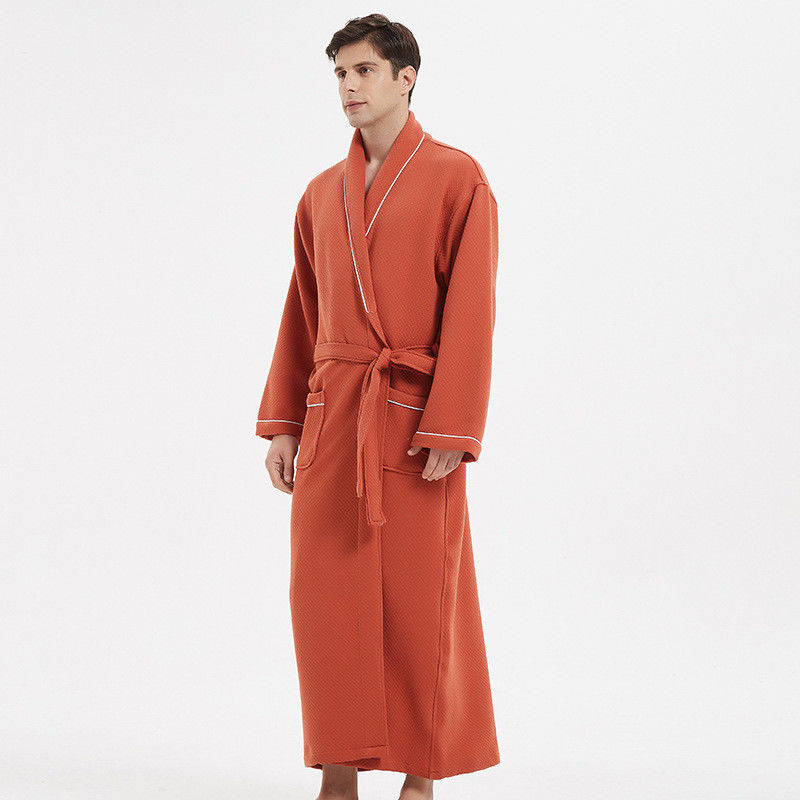 Plus Loungewear Mens Sleepwear Kain Katun Polos Hangat Pjs Untuk Pria