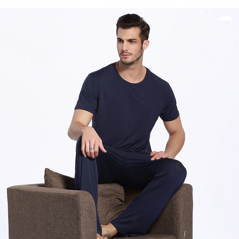 Elastis Nilon Pria Baju Tidur Hangat Piyama Celana Pria Olahraga Bambu Viscose
