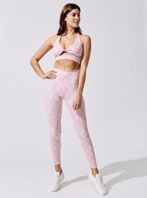 Nylon Leopard Celana Olahraga Pinggang Tinggi Rami Olahraga Bra Dan Celana Set 2 Pcs