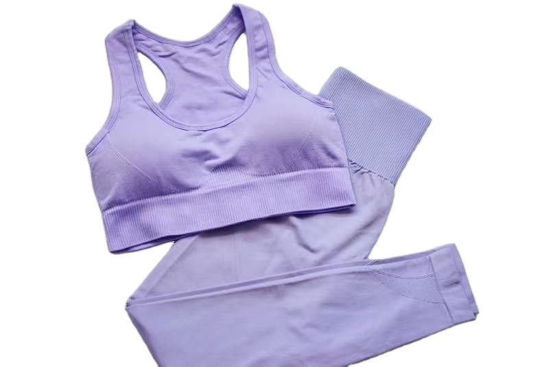Setelan Pelatihan Polyester Bra Olahraga Wanita SML Legging Kebugaran Pinggang Tinggi