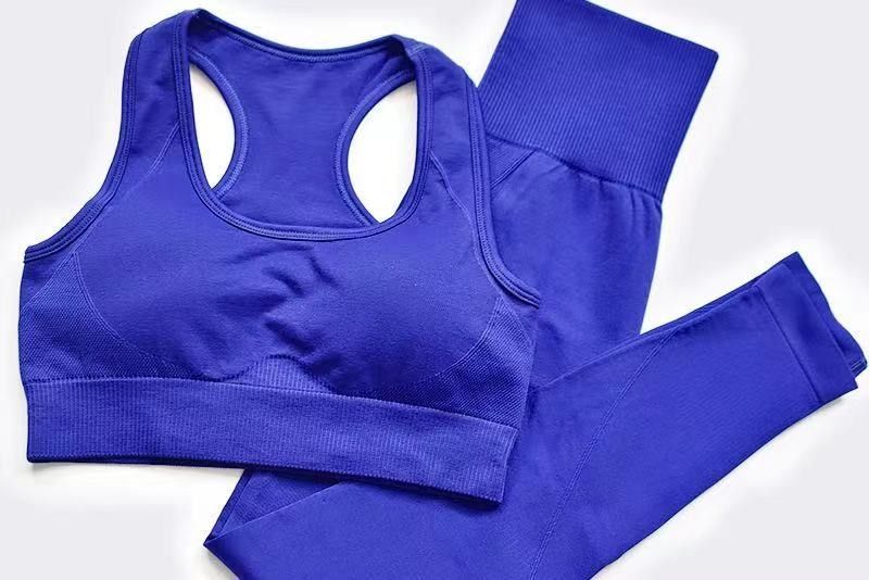 Setelan Pelatihan Polyester Bra Olahraga Wanita SML Legging Kebugaran Pinggang Tinggi