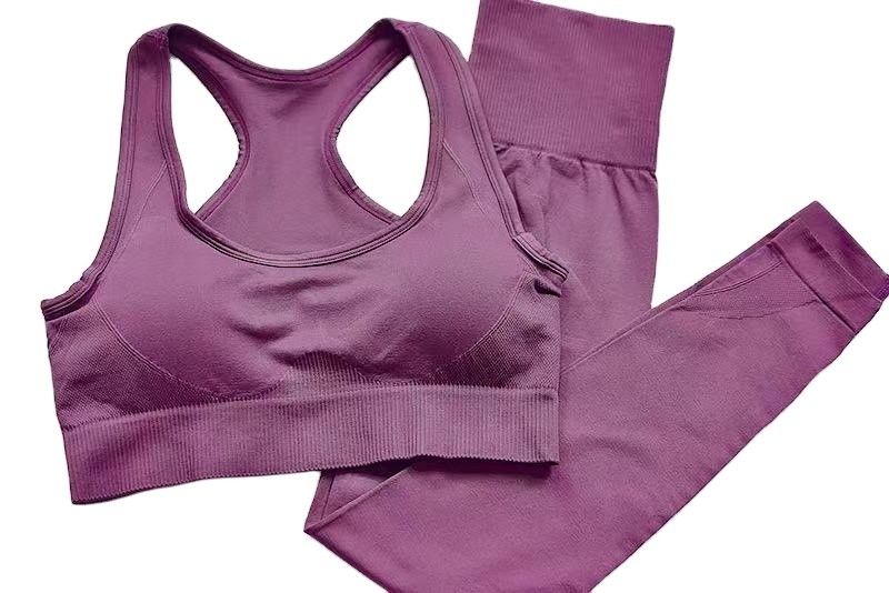 Setelan Pelatihan Polyester Bra Olahraga Wanita SML Legging Kebugaran Pinggang Tinggi
