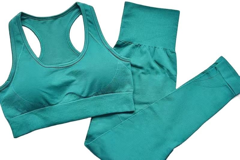 Setelan Pelatihan Polyester Bra Olahraga Wanita SML Legging Kebugaran Pinggang Tinggi