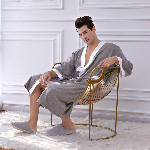 Baju Tidur Jubah Mandi Kimono Piyama Pria Hangat Set Kain Kardigan