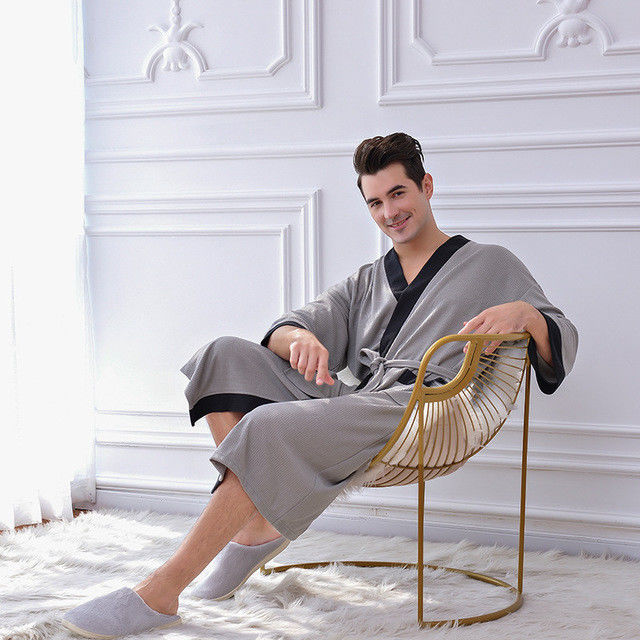 Baju Tidur Jubah Mandi Kimono Piyama Pria Hangat Set Kain Kardigan