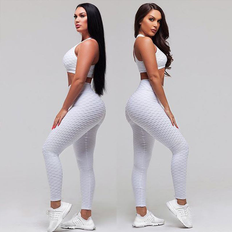 Ribbed Sportswear Gym Yoga Pakaian Seamless Workout Legging Untuk Wanita