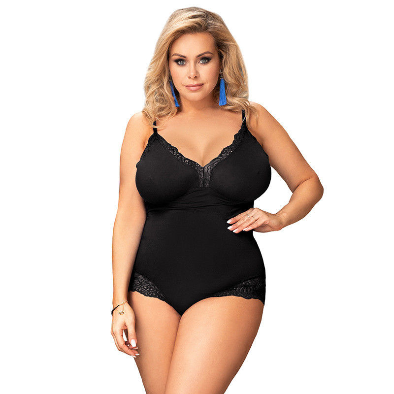 Polyester Floral Plus Babydoll Lingerie Putih S-XL Musim Gugur Renda Seksi Suspender Onesie