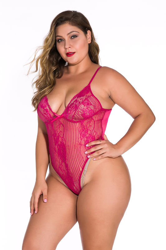 Godaan Tanpa Lengan Plus Lingerie Babydoll Renda Putih L-5XL Polyester 95