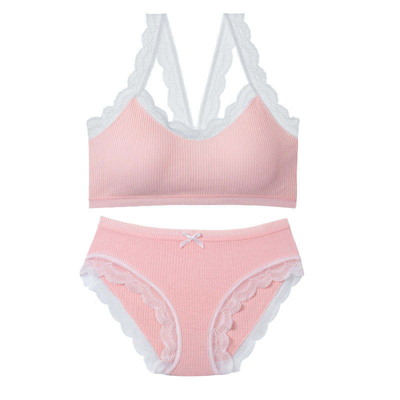 Halter Sexy Panty Bra Set XXL 75B 75C 75D Seamless Wire Free Bra