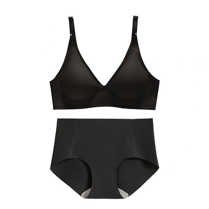 Woven Racerback Seamless V-Neck Bralette Ribbed 3/4 Cup Push Up Bra