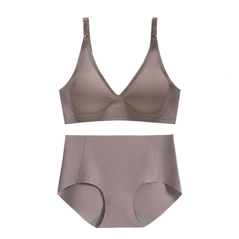 Woven Racerback Seamless V-Neck Bralette Ribbed 3/4 Cup Push Up Bra